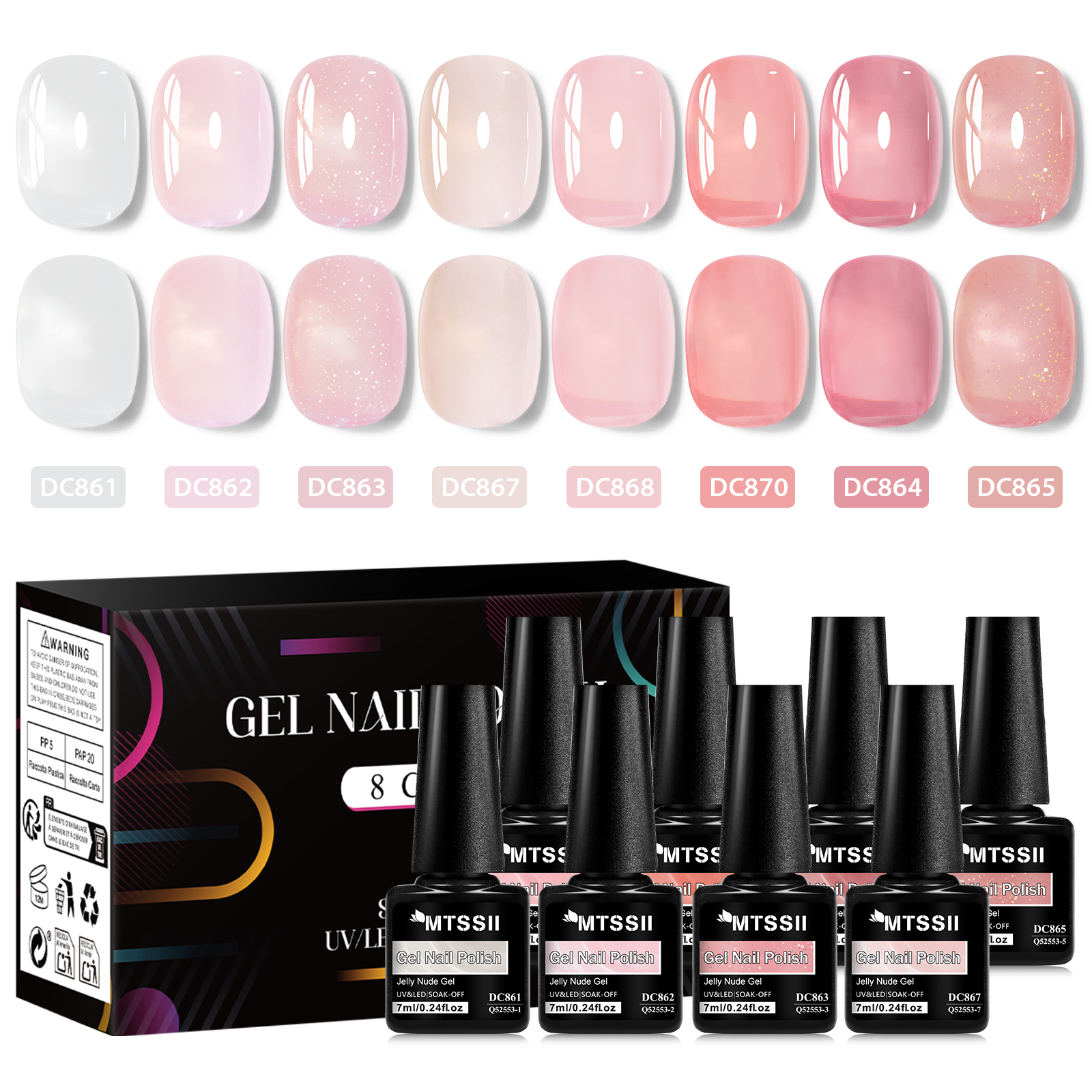 Photography Lighting Gels - 8pcs Nude Jelly Gel Nail Polish