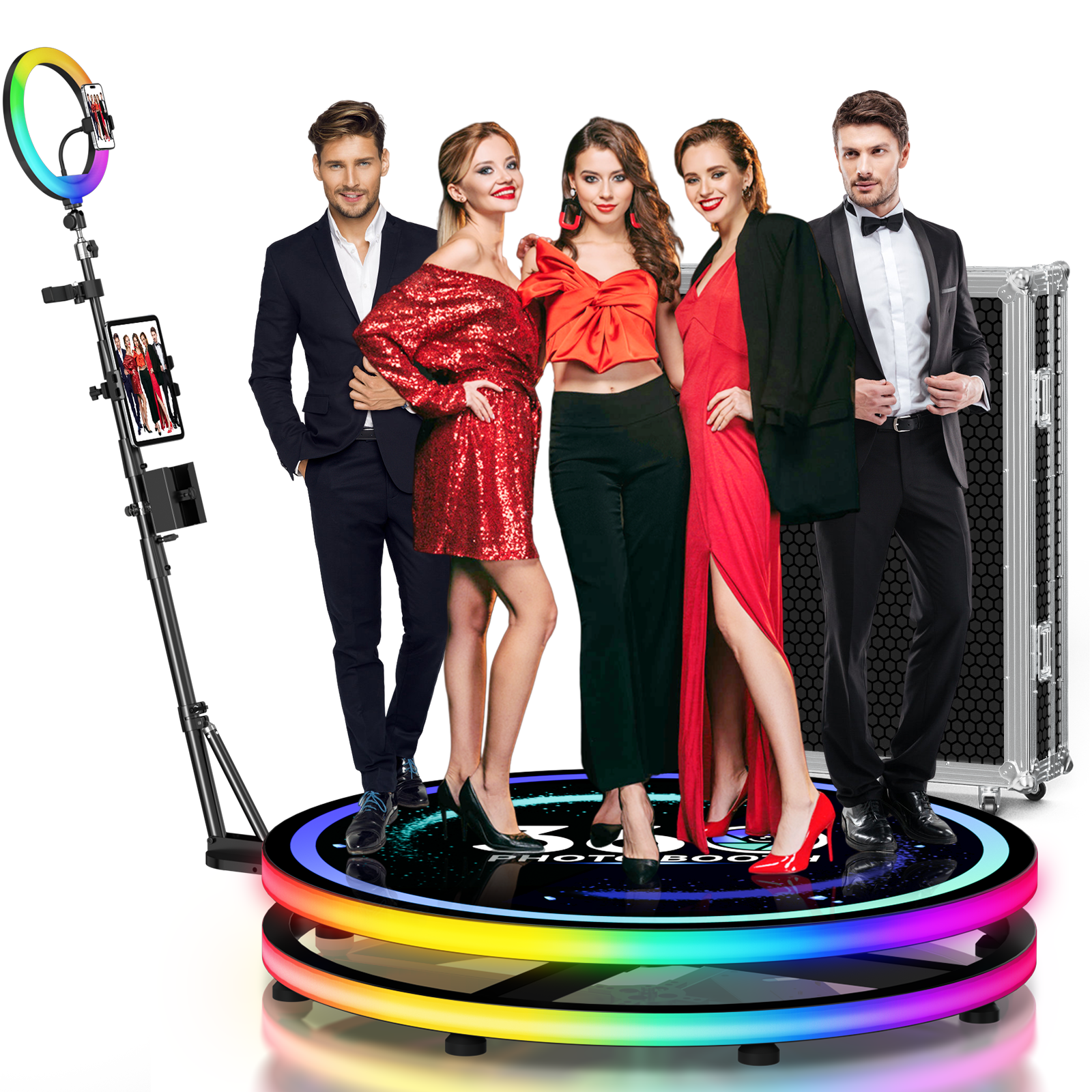 Photography Lightning - 360 Rotating Photo Booth Ring Light