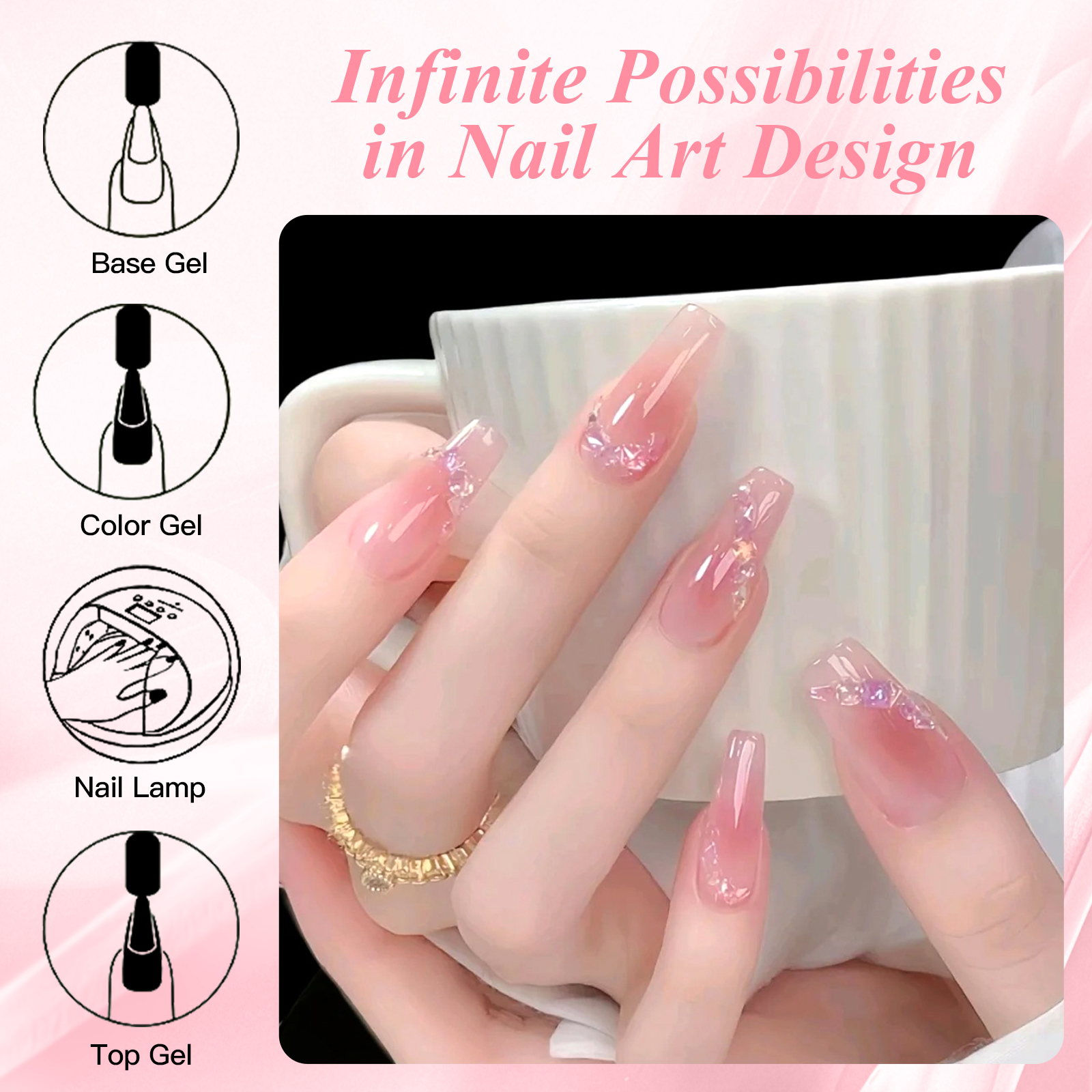 8pcs Nude Jelly Gel Nail Polis - Photography Lighting Gels avaliação e preço