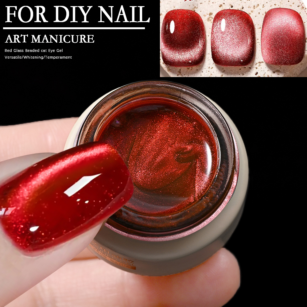 8ml Ruby Red Cat Eye Gel Nail  - Photography Lighting Gels avaliação e preço