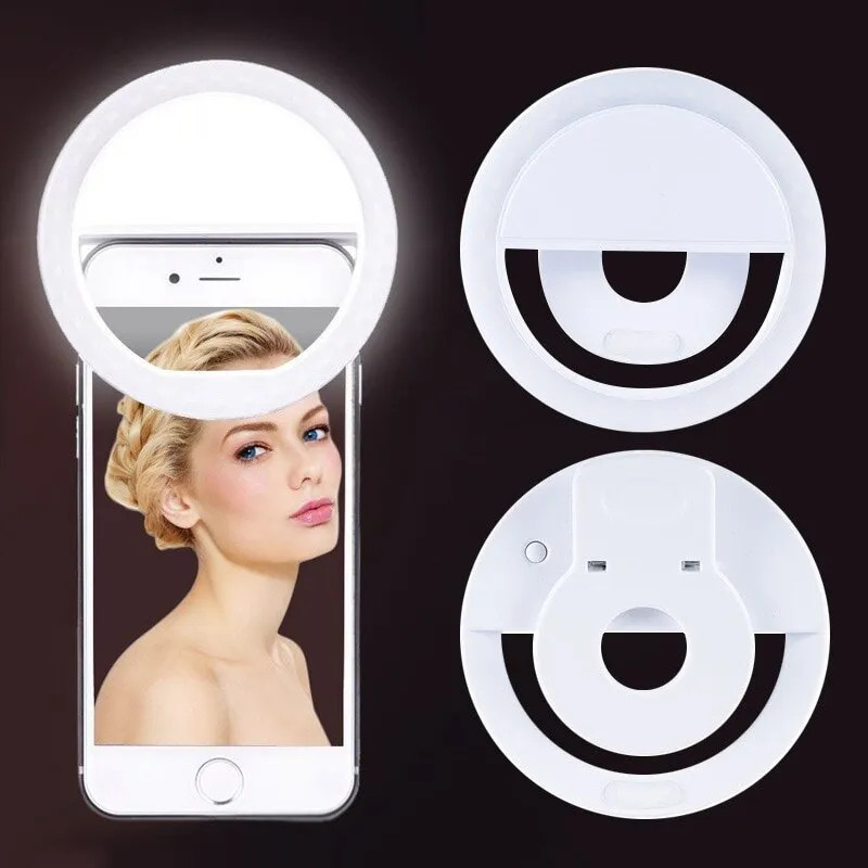USB Rechargeable LED Selfie Ri - Photography Lightning avaliação e preço