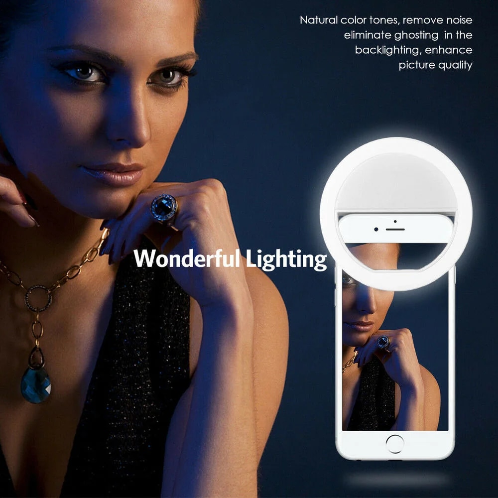USB Rechargeable LED Selfie Ri - Photography Lightning avaliação e preço