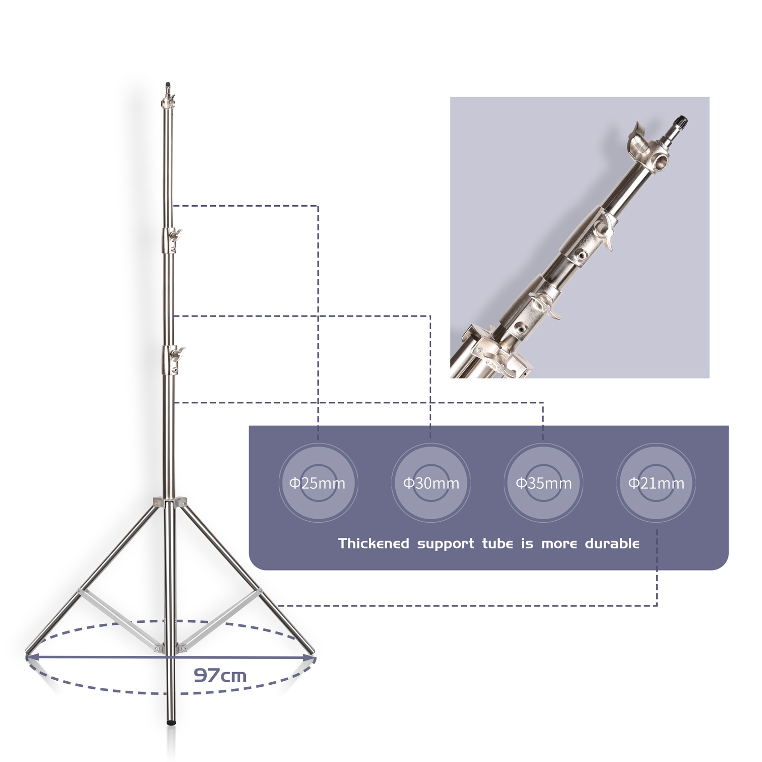 SH 2.8M Stainless Steel Light  - Photography Lightning avaliação e preço