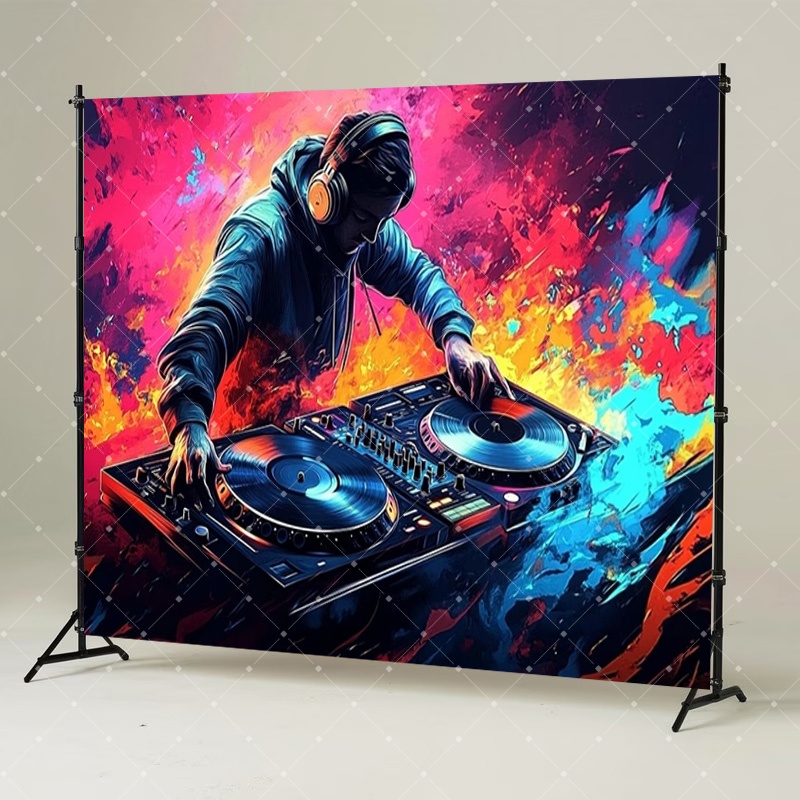 Hip Hop Music DJ Party Decorat - Photography Lighting Background avaliação e preço